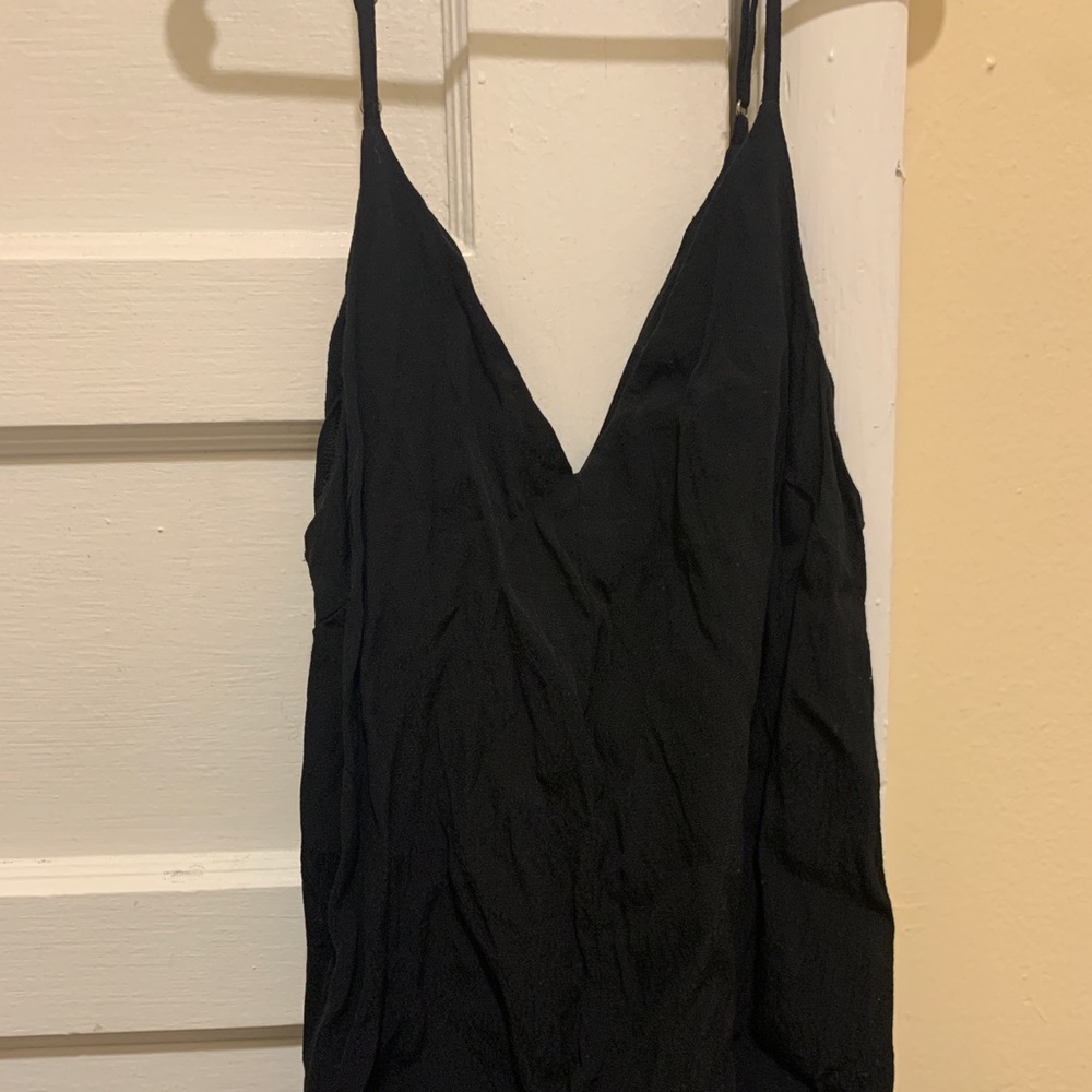 Black V neck tank top